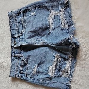 Sneak Peek High Waist Distressed Denim Shorts NWOT